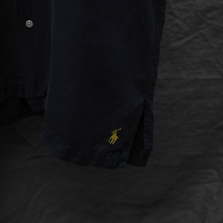 90s Ralph lauren linen/silk S/S open collar shirt
