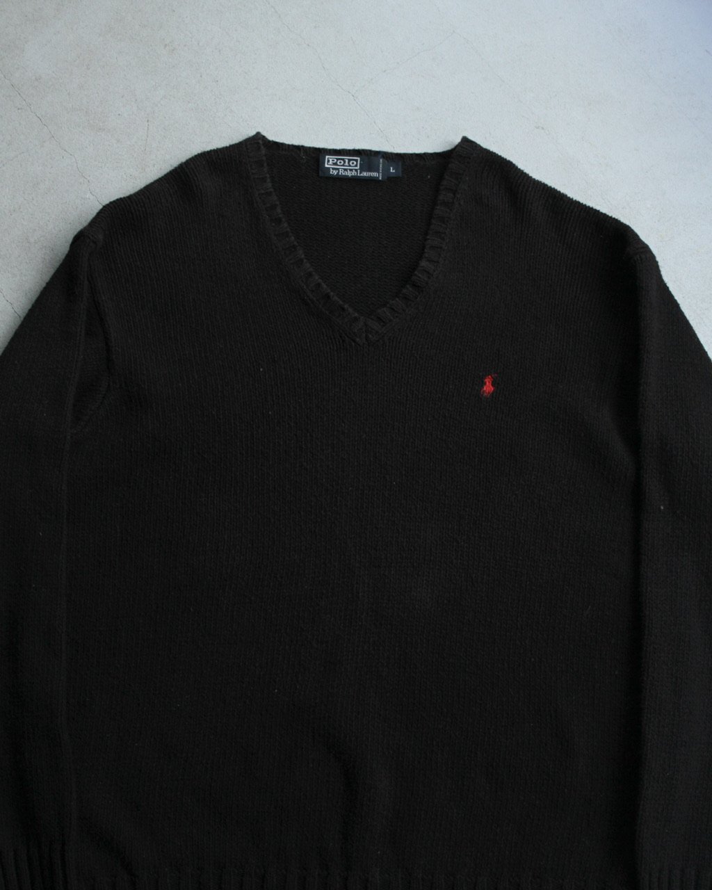 90s Ralph lauren V-neck cotton knit sweater | s