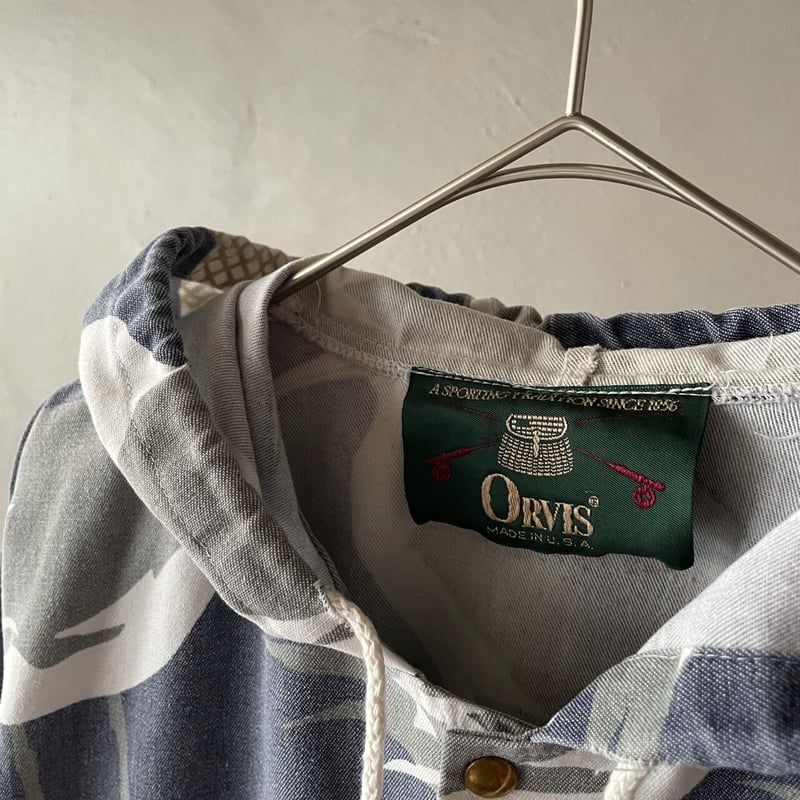 オービス　ミシガンラグ 80s~ Orvis Michigan rag pattern cotton hoodie |
