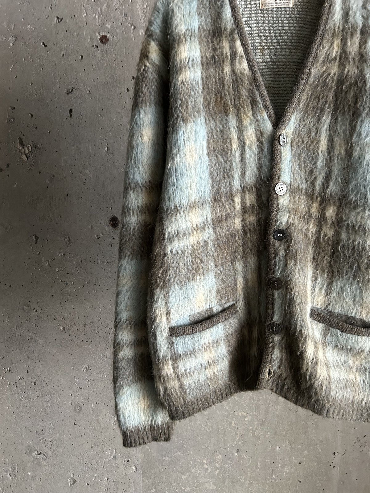 60s 極上 mohair cardigan モヘアカーディガン 毛足長　グレー 60s 極上 mohair cardigan モヘアカーディガン 毛足長 グレー