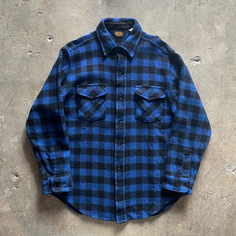 80s woolrich block check wool shirt｜ウールリッチ