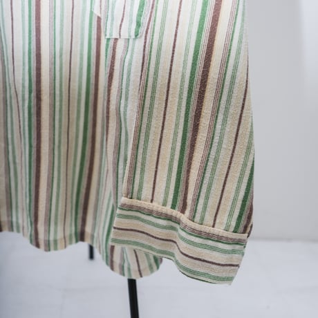 70s~ Stripe pattern cotton/polyester pullover shirt