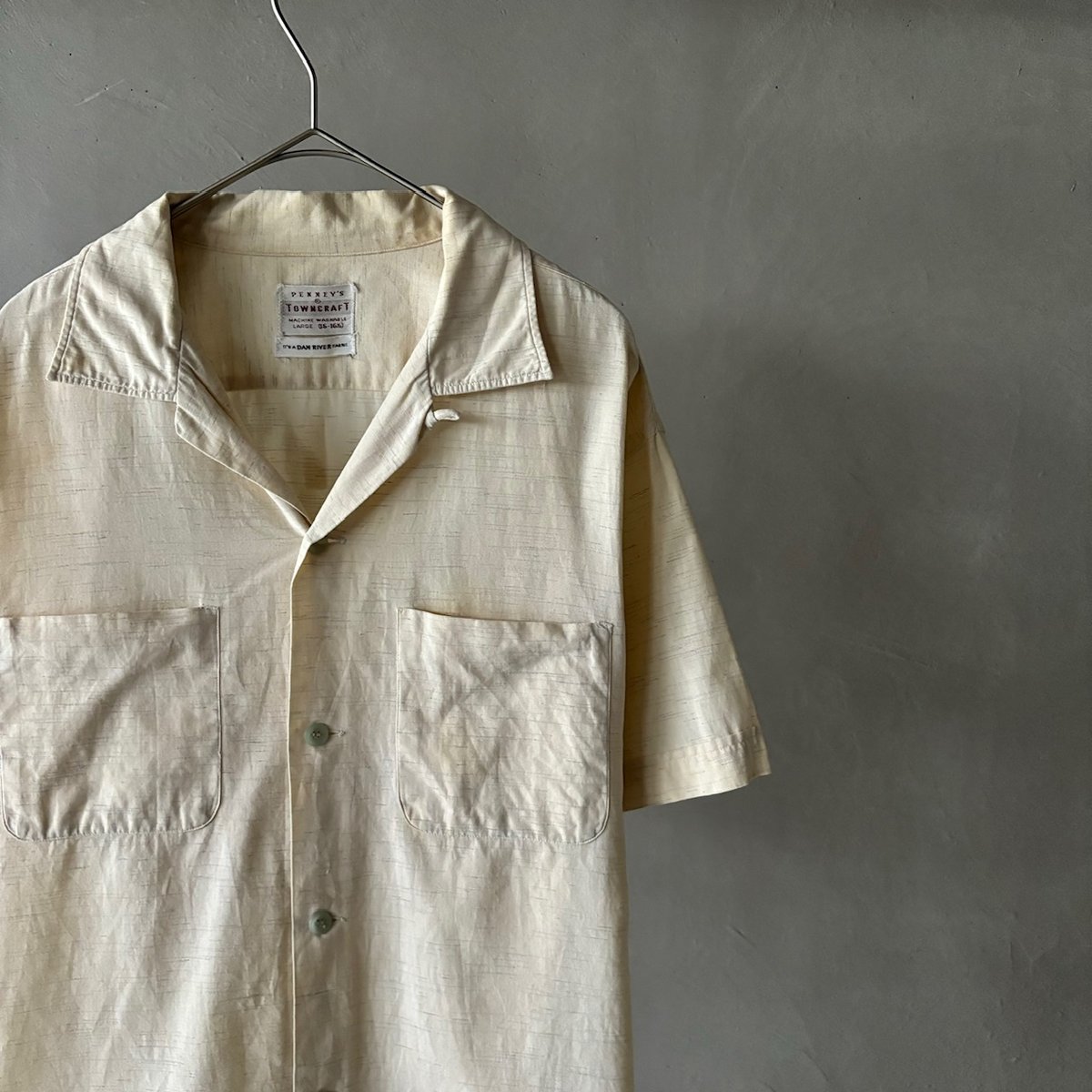 50s Towncraft cotton open collar shirt “Kasuri”