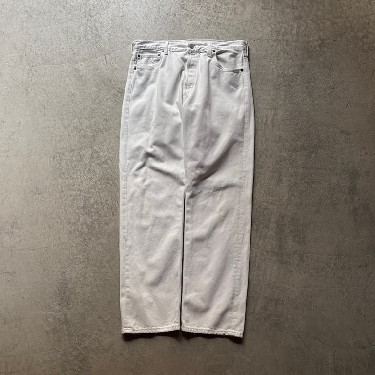 90s Levis 501 white denim pants｜リーバイス