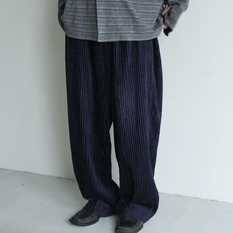 kapital タペストリーコーデュロイ ワイドパンツ 黒 90s~ Wide silhouette corduroy pants | sui & shara