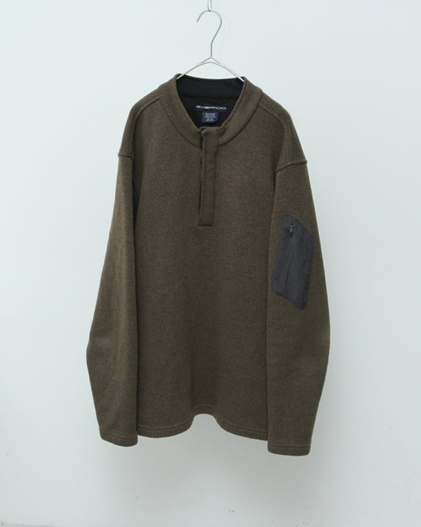 90s Half button design fleece pullover