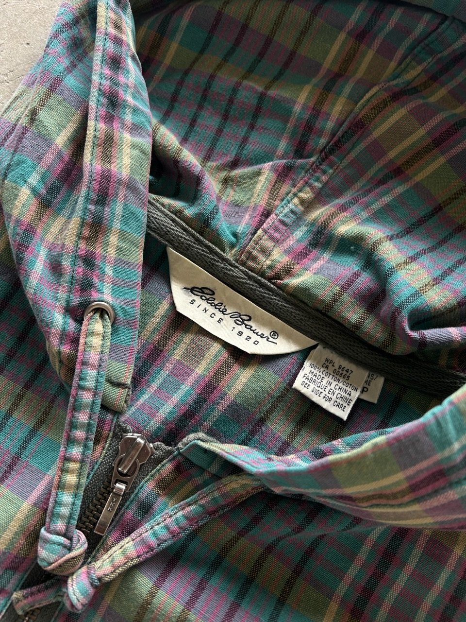 90s~ Eddie bauer plaid pattern cotton anorak |