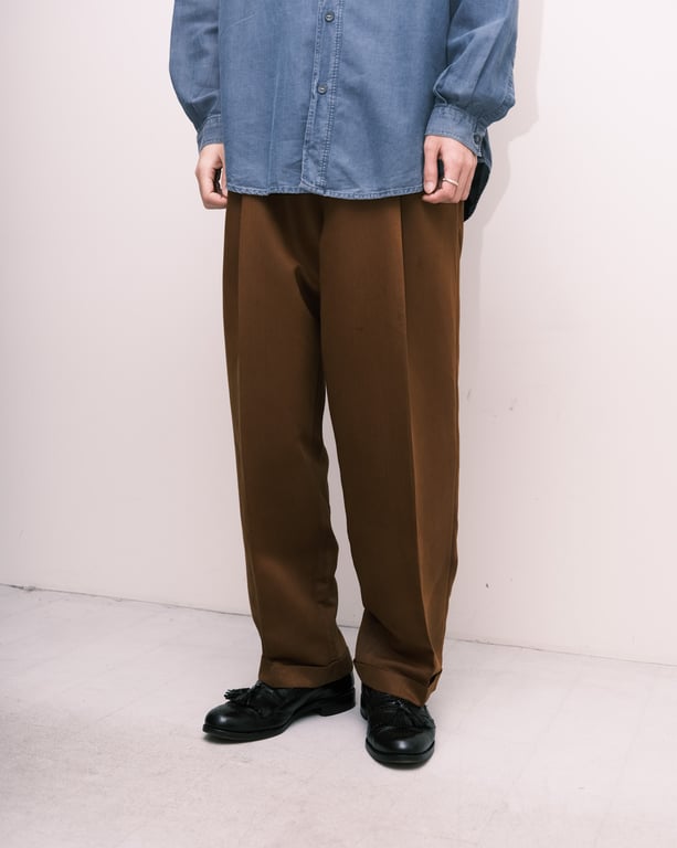 90s~ 3tuck rayon/polyester slacks