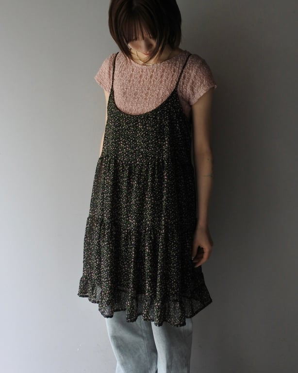 floral pattern camisole one piece