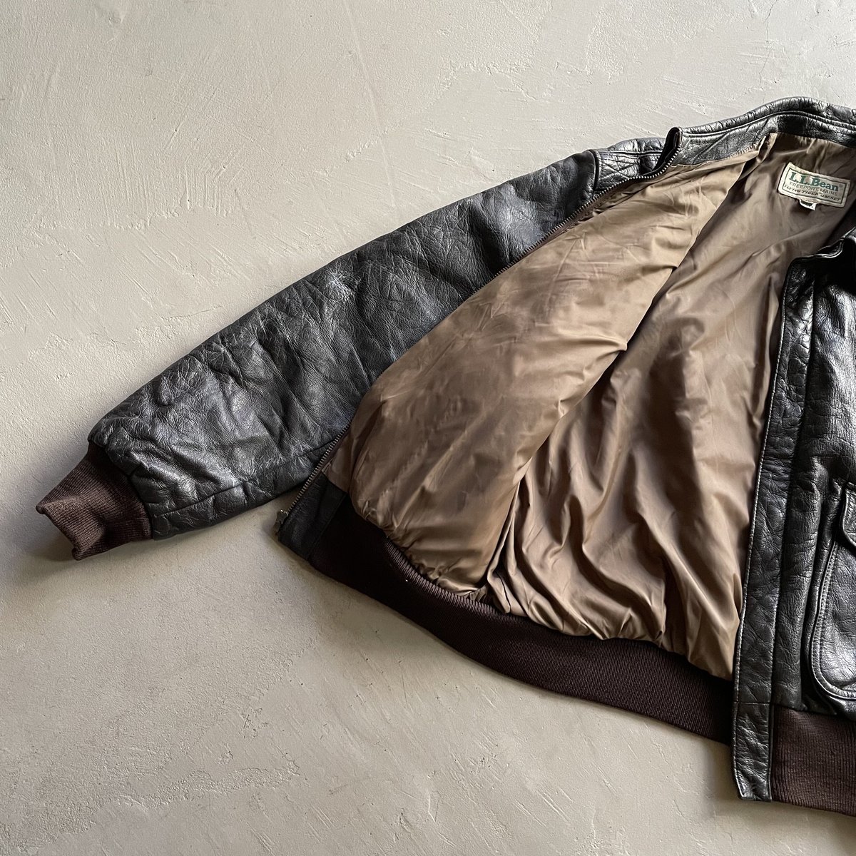 80s L.L.Bean A-2 type leather jacket ''Thinsula