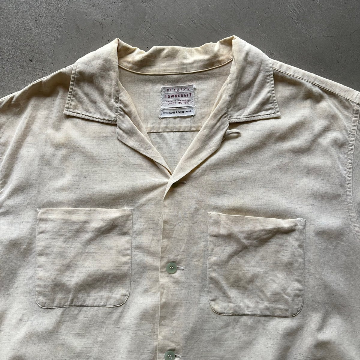50s Towncraft cotton open collar shirt “Kasuri”