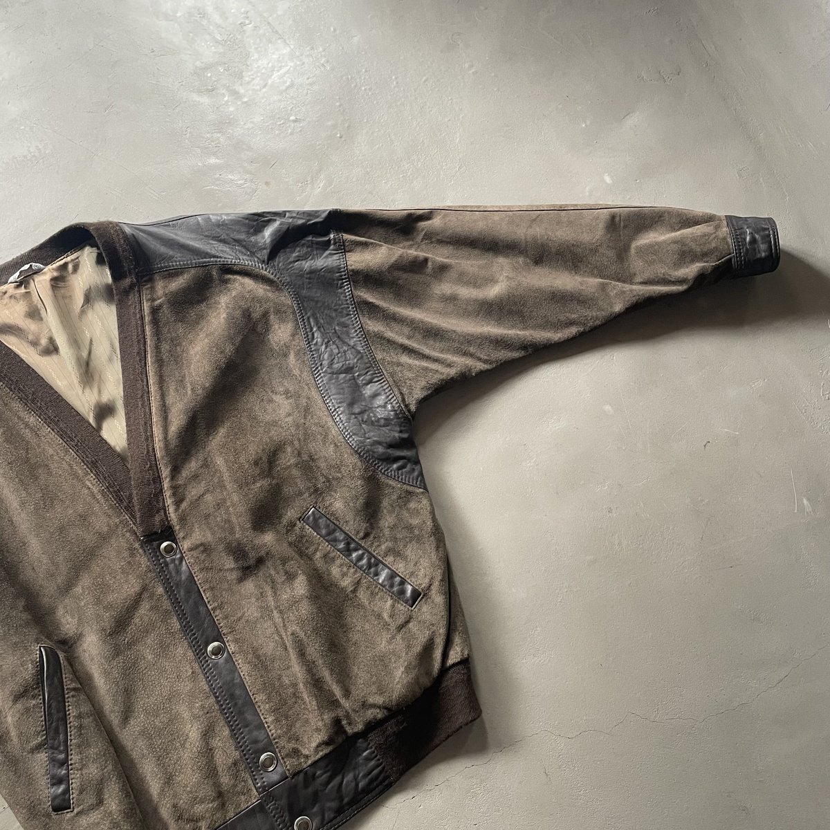 90s〜 Blas oliver leather cardigan Made in Spain