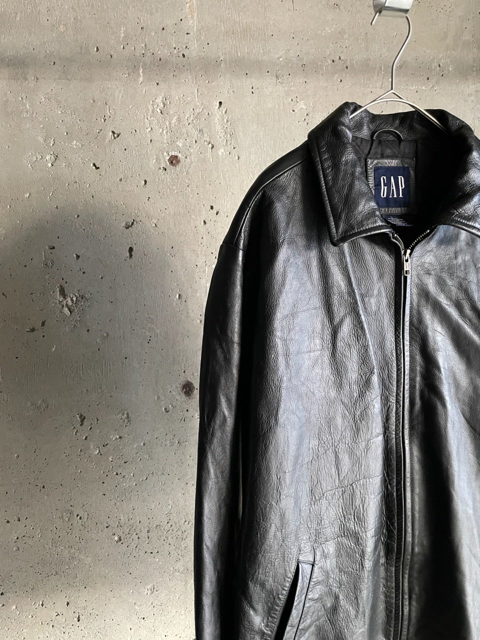 90s GAP leather zip up jacket