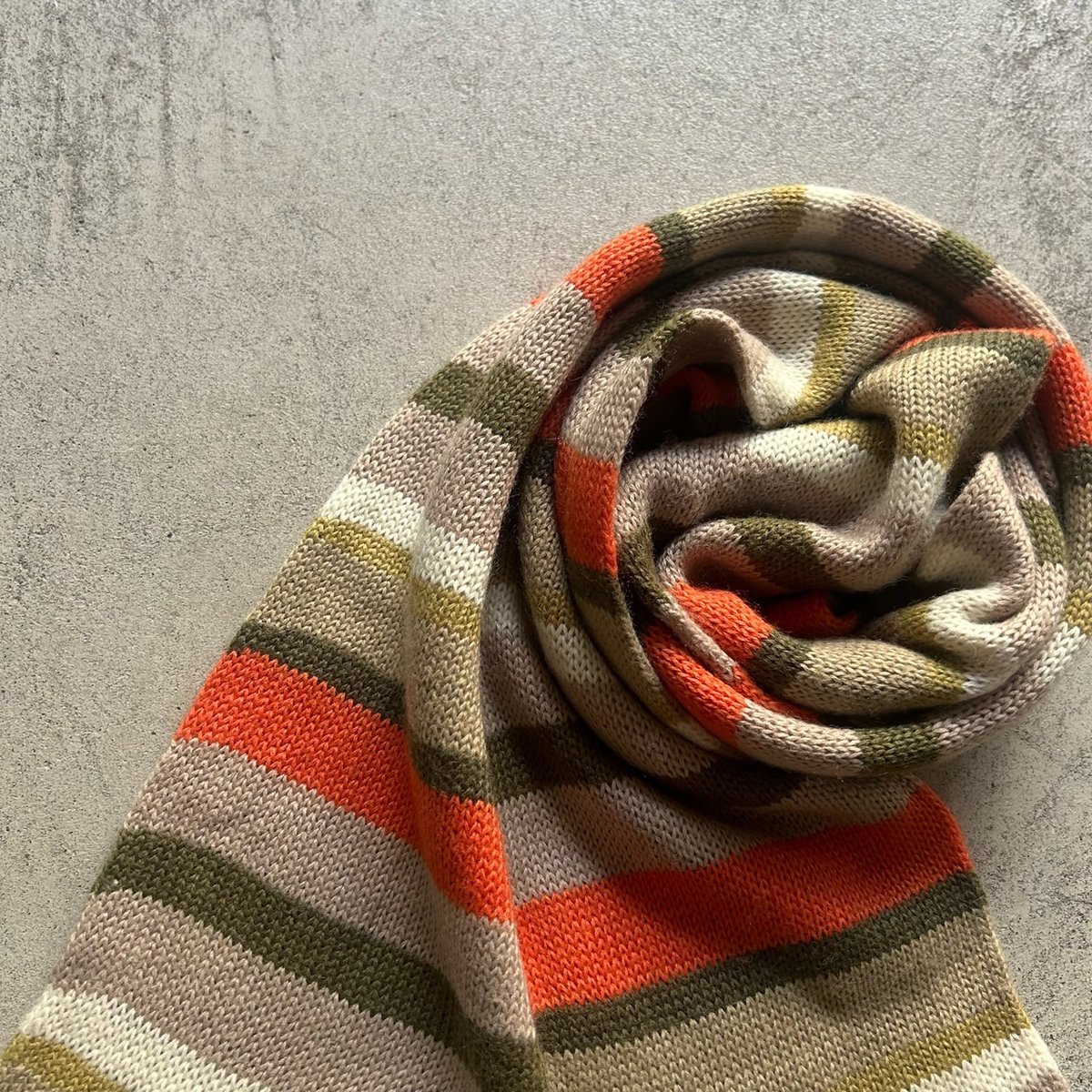 Acryl × wool striped muffler made in Italy | su