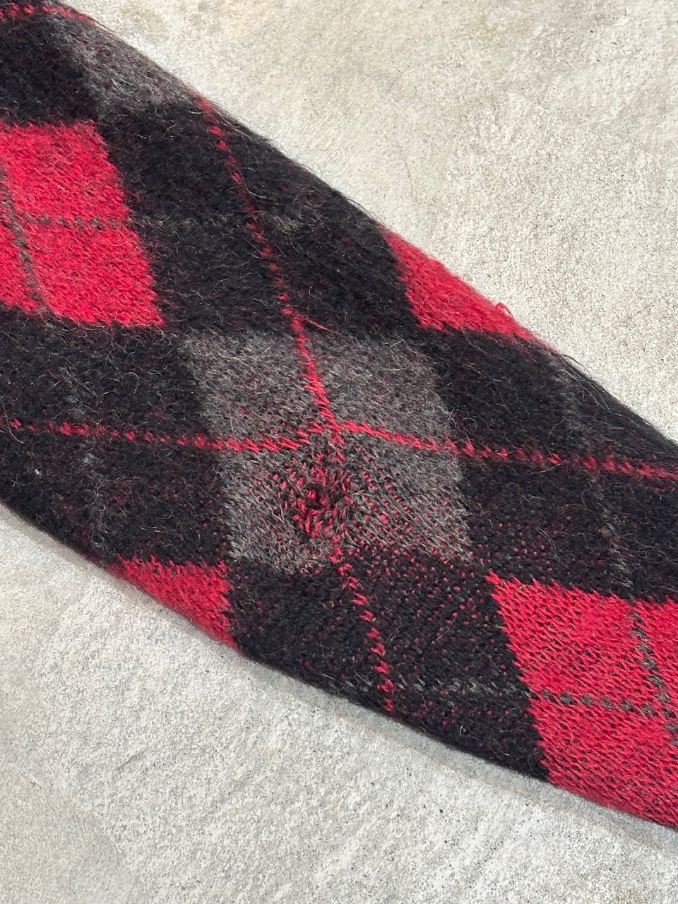 60s Puritan argyle pattern mohair knit cardigan