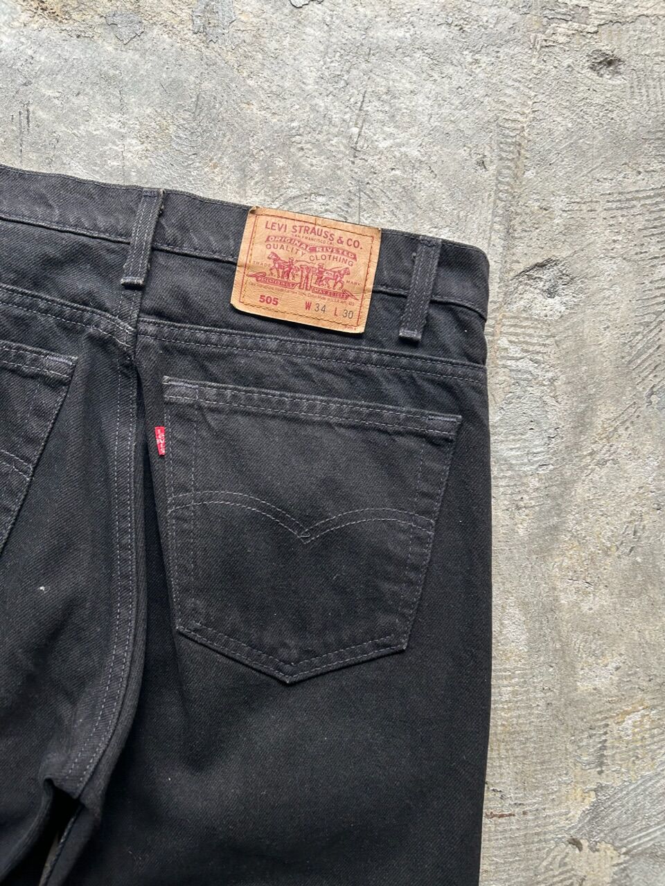 極上 ゴールデンサイズ アメリカ製 リーバイス 505 ブラック W34 L30 LEVI'S 505 BLACK DENIM PANT 90s 「先染め、ゴールデンサイズ