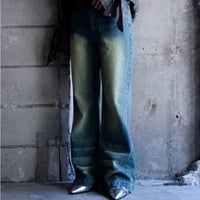 Faded design flare denim pants
