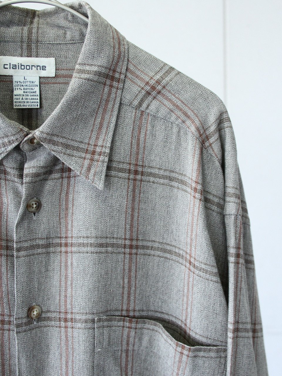 90s Claiborne cotton/rayon plaid pattern shirt