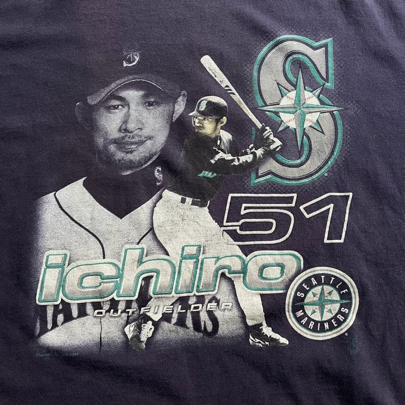 Seattle Mariners Ichiro Tシャツ L　新品未開封 00s Seattle Mariners ''Ichiro'' MLB print tee |