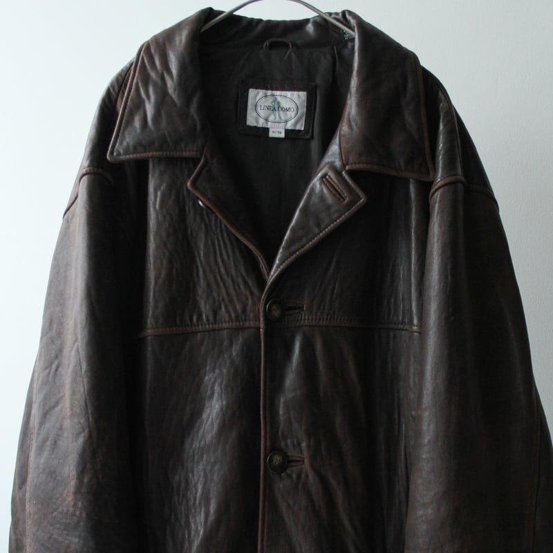 90s LINEA UOMO leather car coat | sui & shara