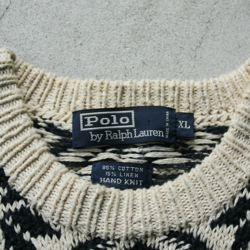 90s Ralph lauren whole pattern hand knit sweate