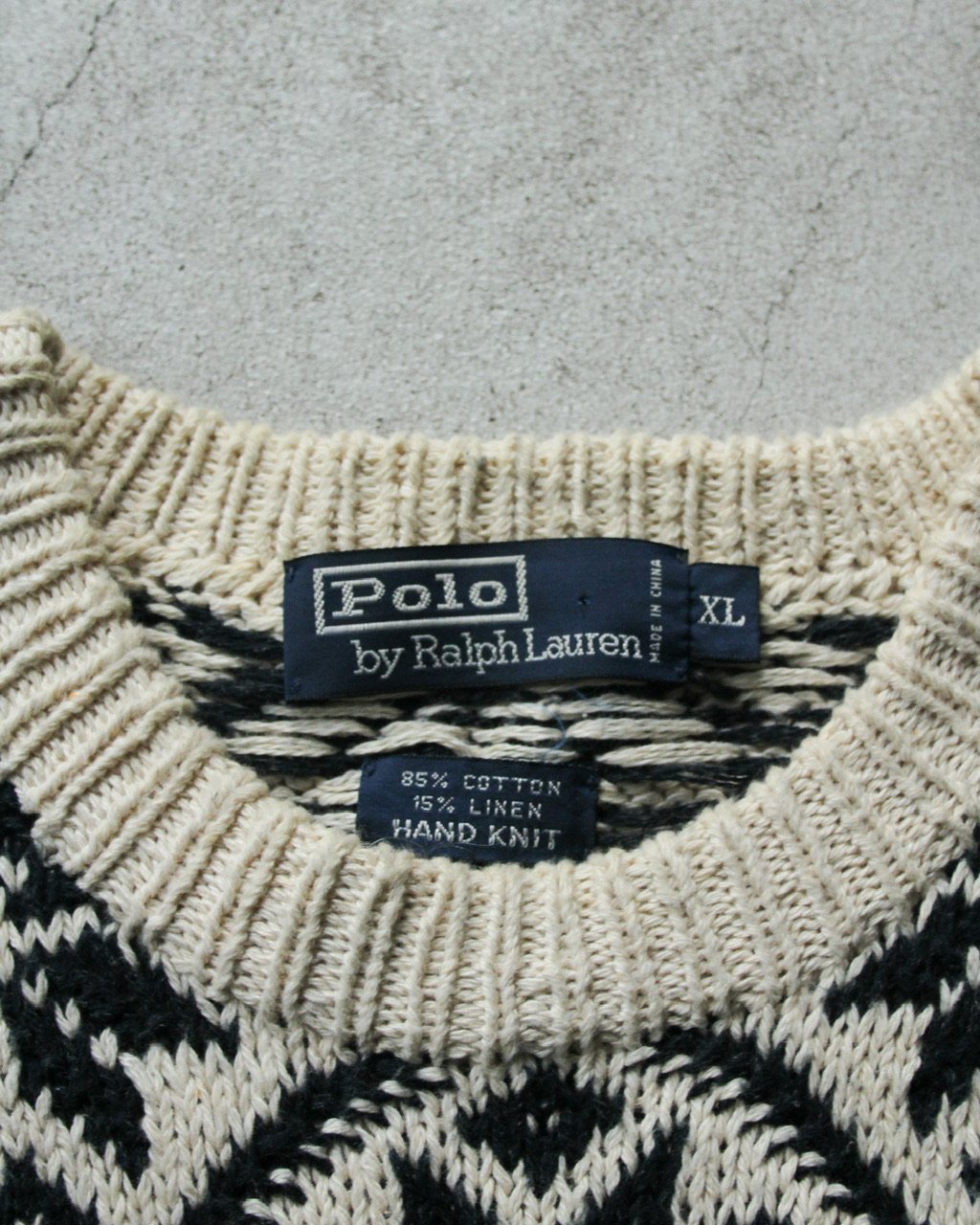 90s Ralph lauren whole pattern hand knit sweate