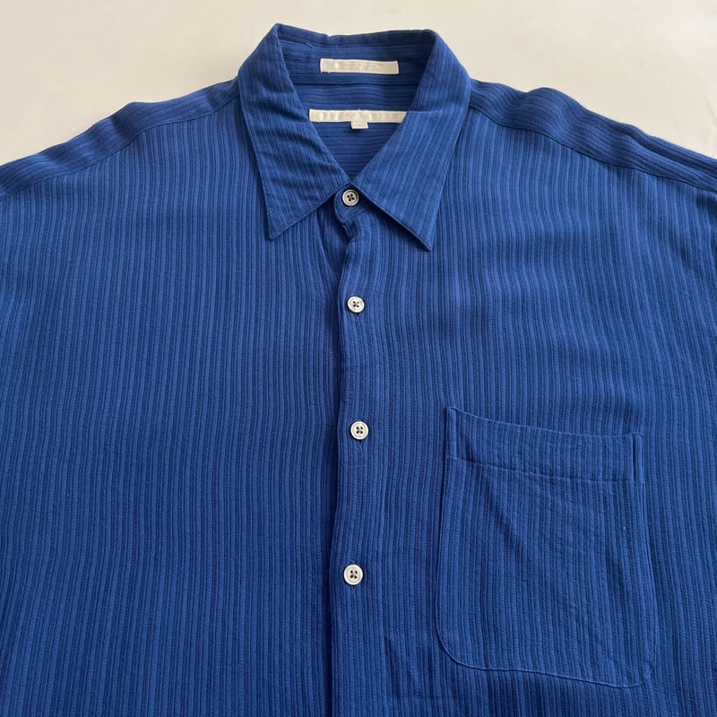 90s Perry ellis stripe pattern rayon L/S shirt