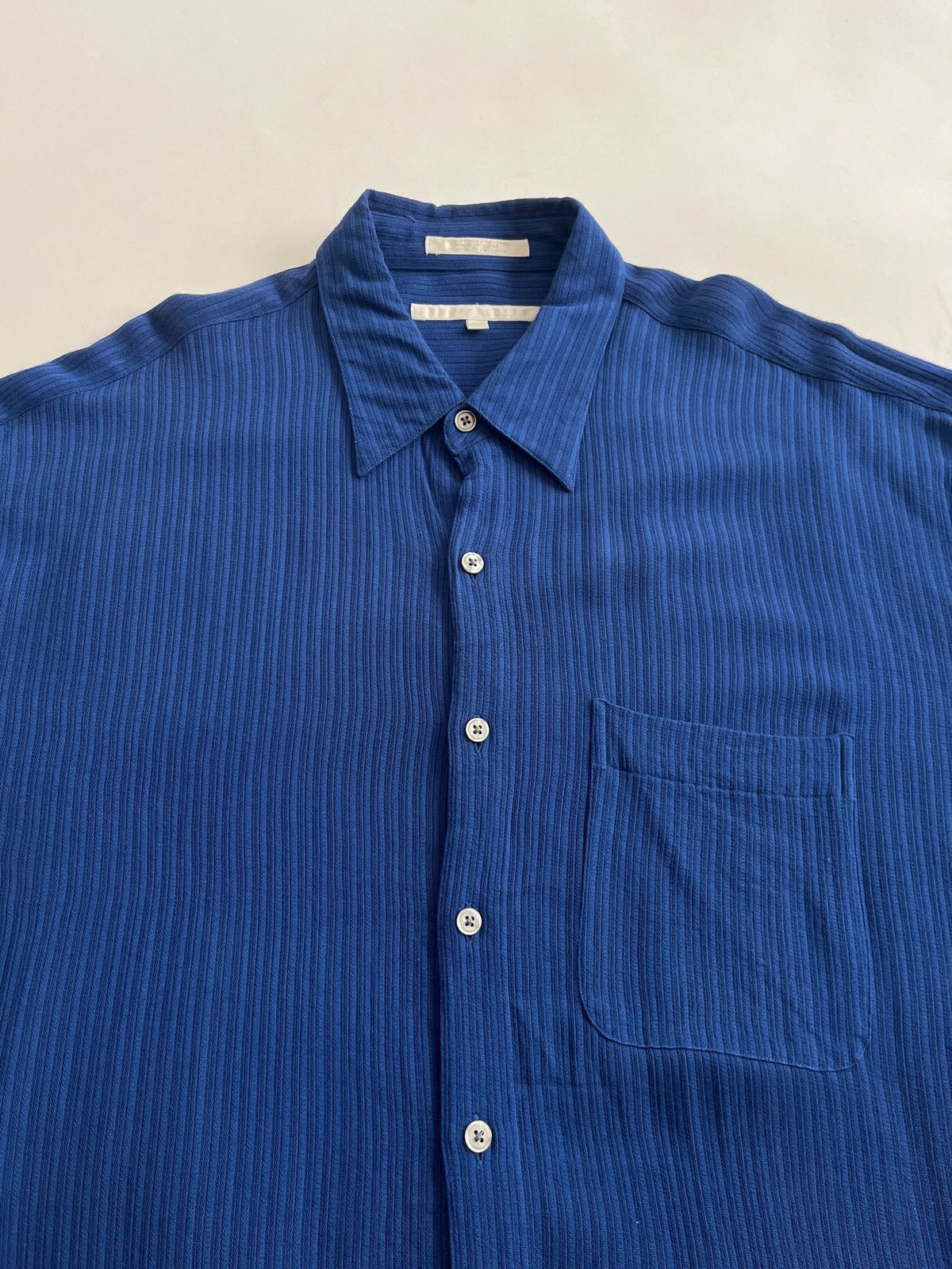 90s Perry ellis stripe pattern rayon L/S shirt