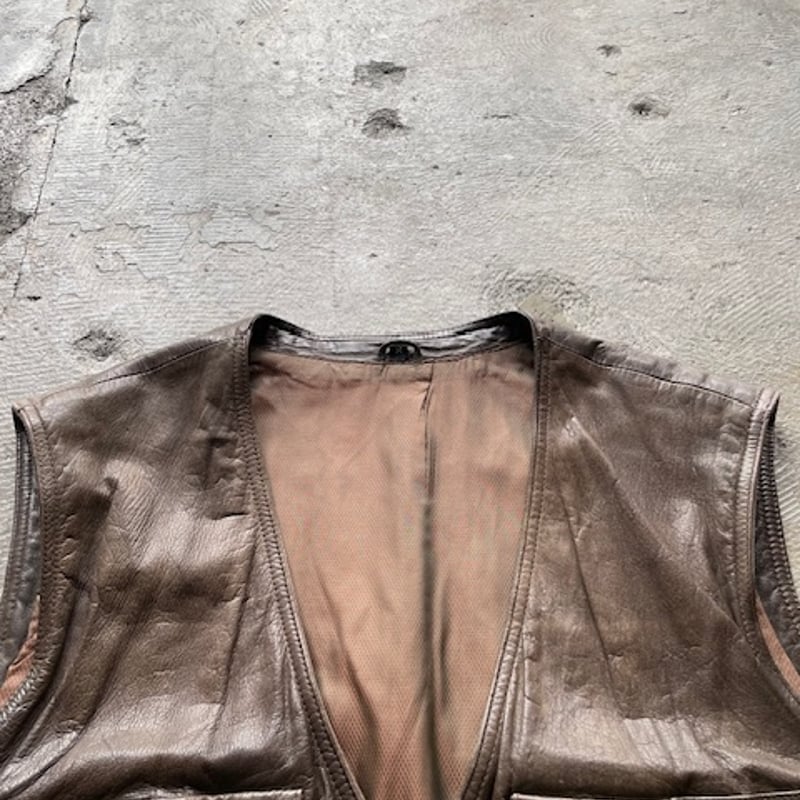 Trapper design leather vest | sui & shara