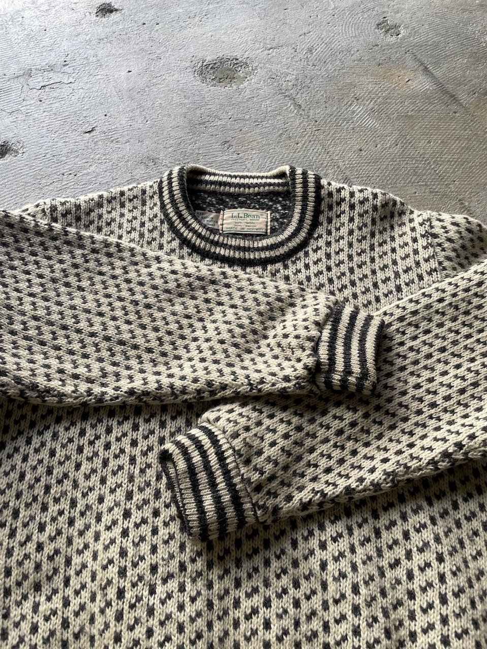80's L.L.Bean birds eye wool knit | sui & shara