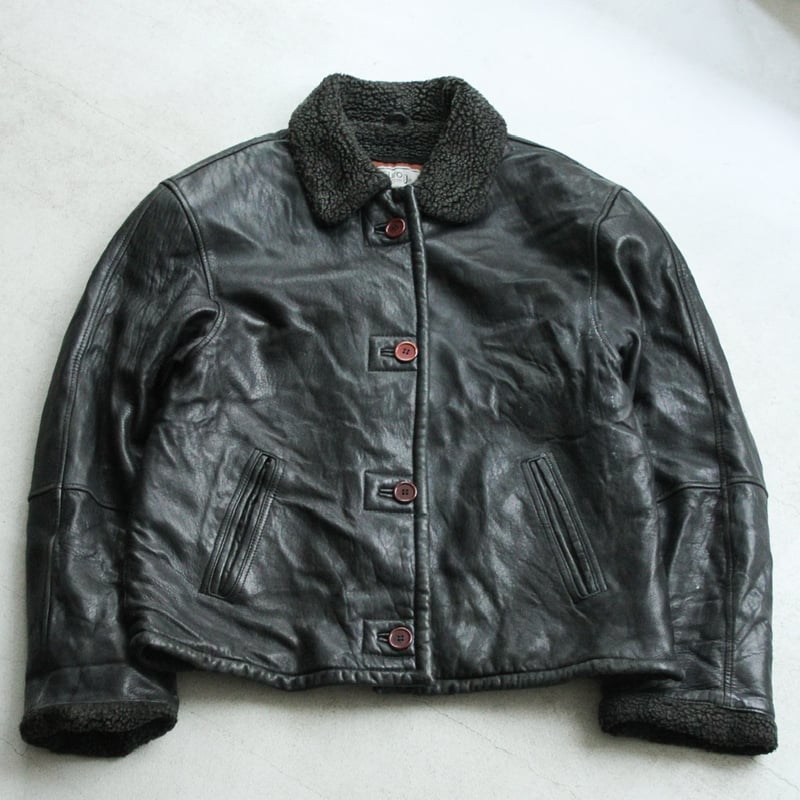 ジャケット・アウター 90s Special Vintage Black Muton Car Coat 90s Mouton jacket 