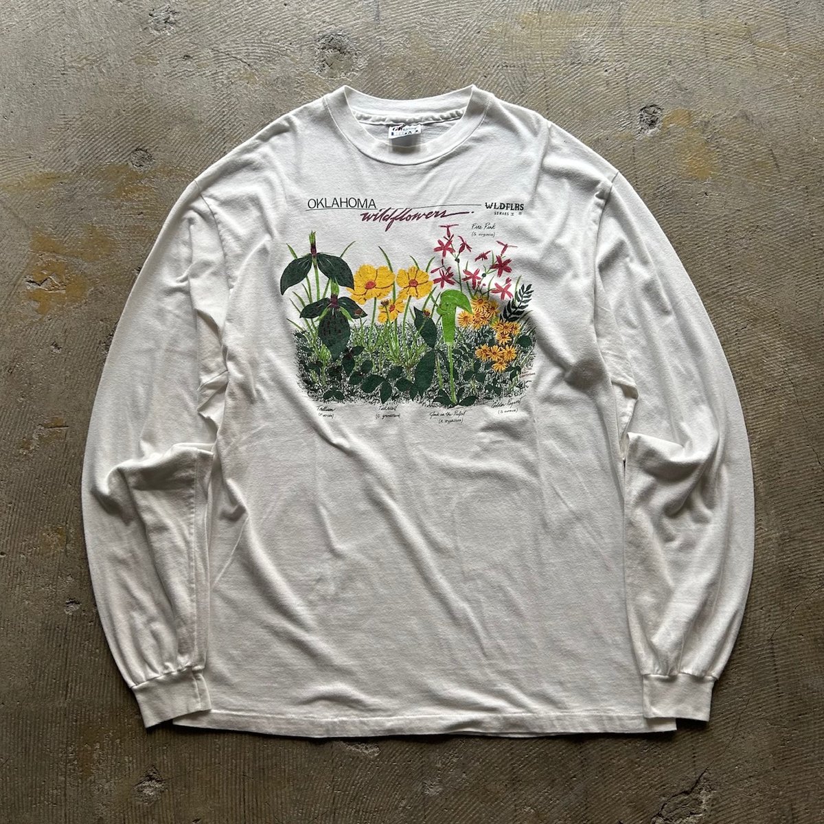 90s wild flower print long sleeve T-shirt 