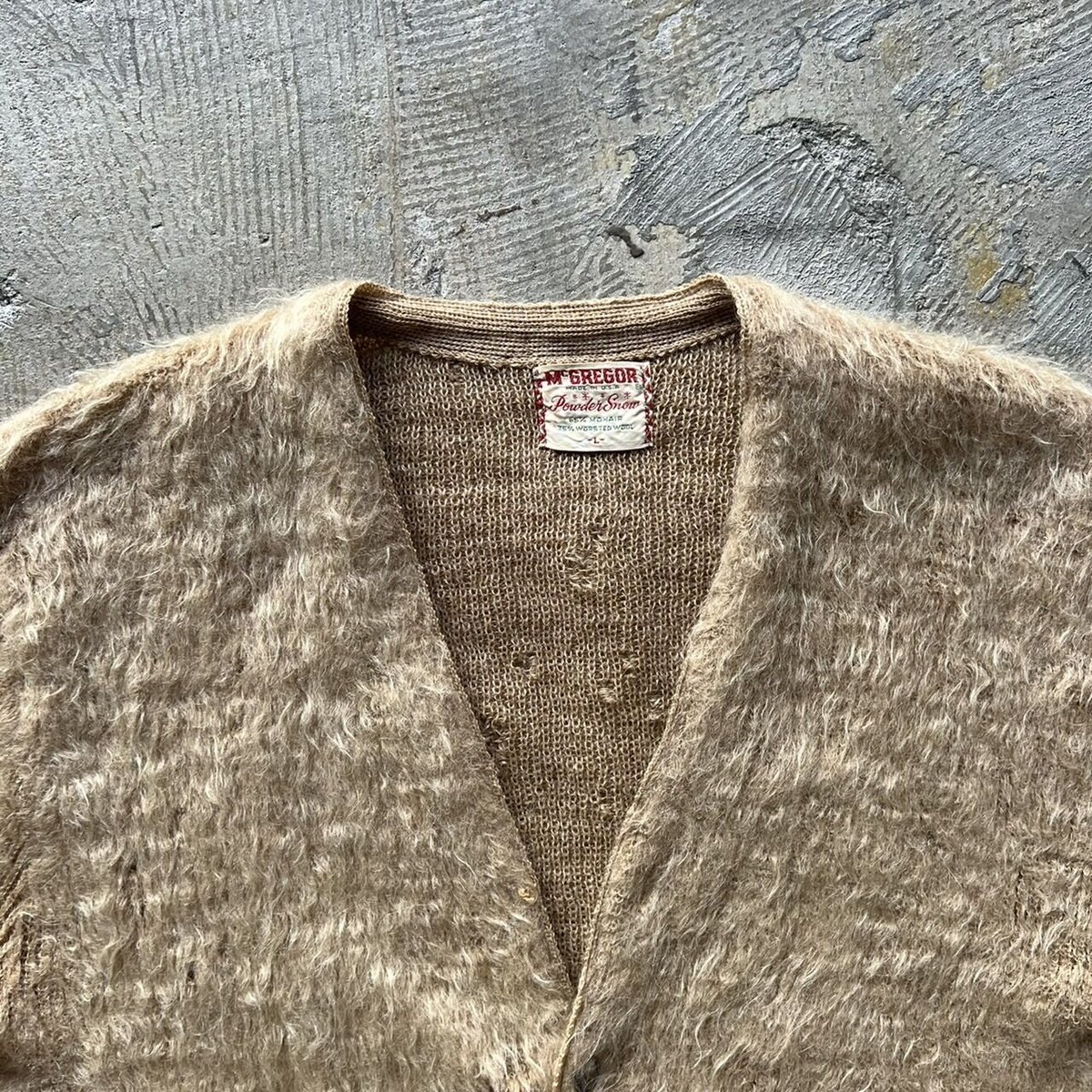 60s Mcgregor ''Powder Snow'' shaggy mohair knit cardigan