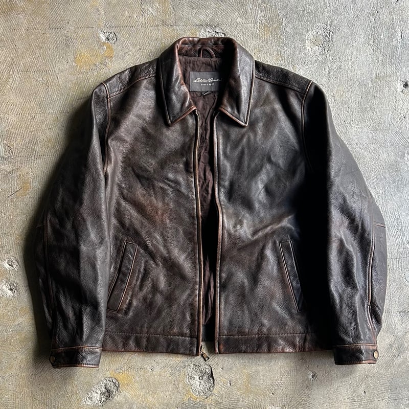 Eddie Bauer 本革 ブラックレザージャケット M 状態良好 00's EddieBauer leather jacket 