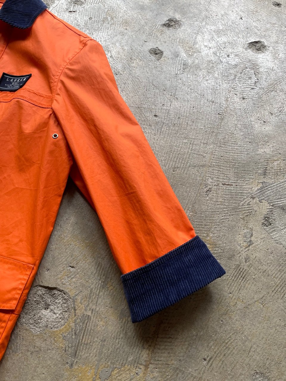 LAUREN JEANSヒッコリーストライプ ファイアーマンジャケットA3028 レディース 古着 90s LAUREN JEANS ストライプ ヒッコリー