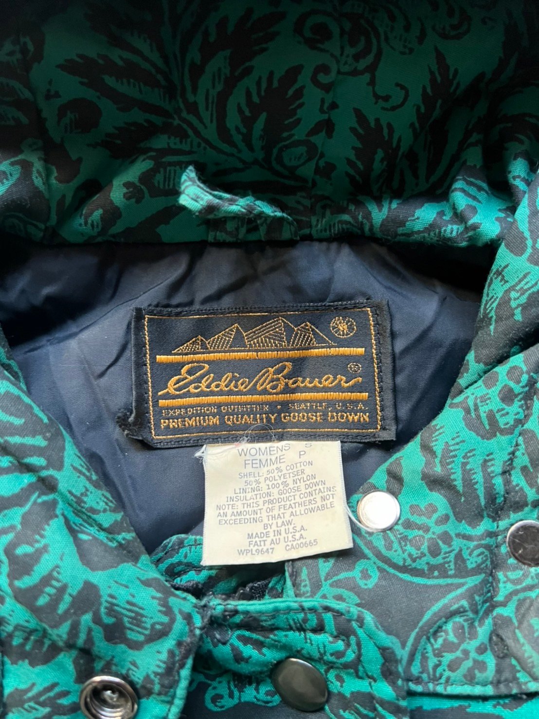 80s Eddie Bauer flower pattern middle down jac