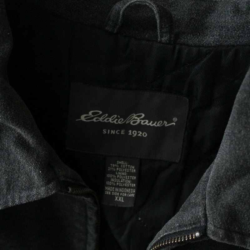 00s Eddie Bauer ウォームアップ ジャケット ロゴ ブラック 古着 Eddie Bauer （エディー・バウアー）公式オンライン通販サイト