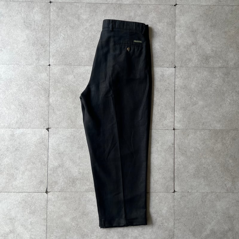 パンツ 2tuck black linen slacks pants 2tuck wide slacks pants / black（2タックワイドスラックス