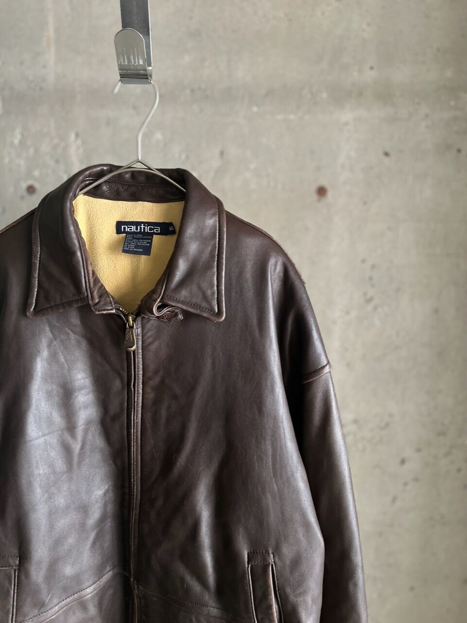 90s “nautica” leather jacket