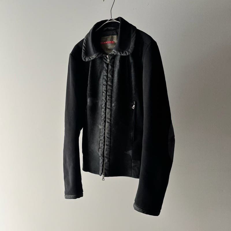 PRADA◆スタンドカラージップアップジャケット 話題】PRADA◇ウール スタンドカラー ジップアップ ジャケット
