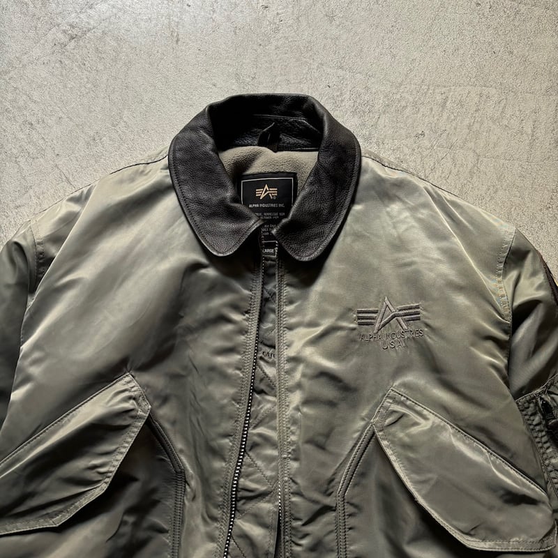 希少 ALPHA アルファ CWU-45Pカウハイドレザー フライトジャケット Alpha industriesレザーフライトジャケットtype cwu-45p