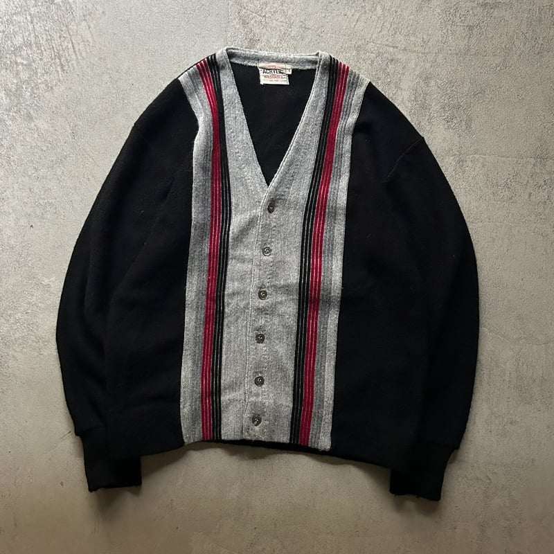 80-90s gray design knit cardigan 80s 90s EURO cotton acryl drivers