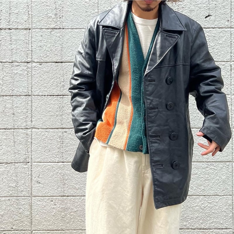 90s GAP leather pea coat | sui & shara