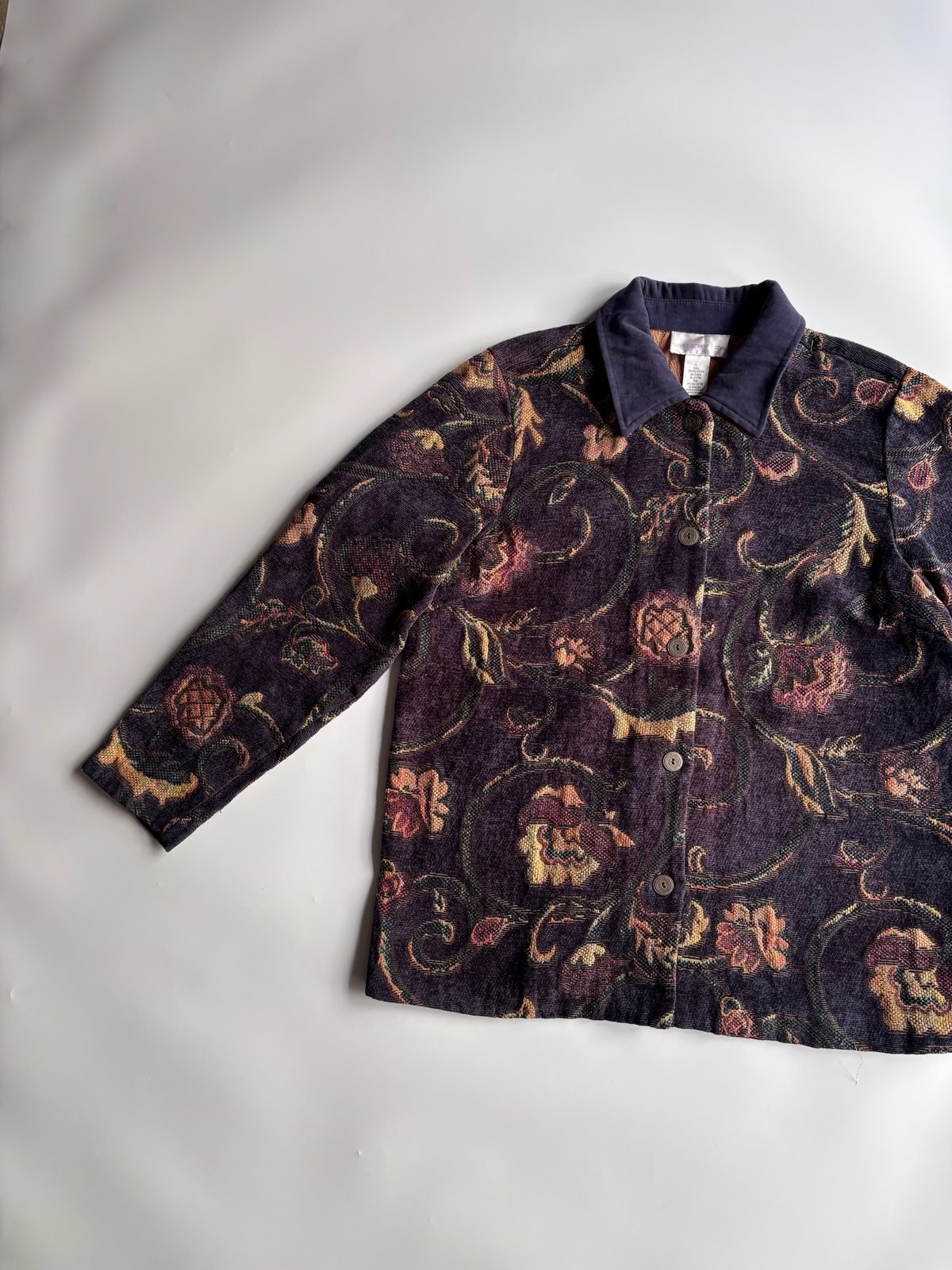 90's~ Floral pattern jacquard jacket | sui & shara