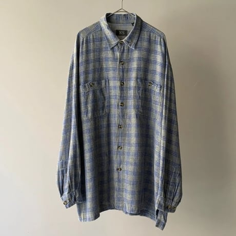 90s KS cotton check shirt