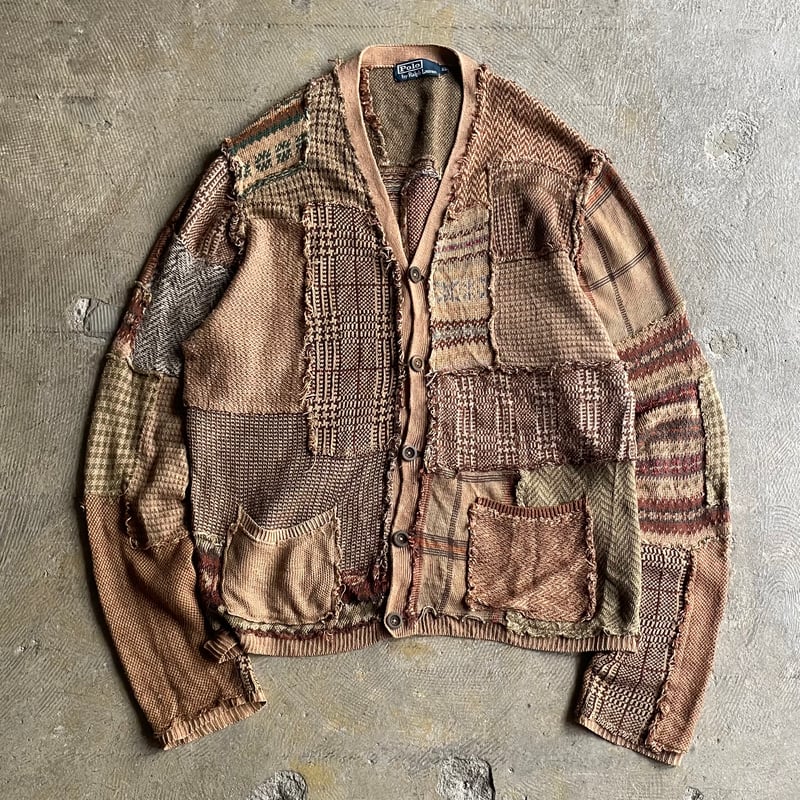 90's Polo Ralph Lauren patchwork design knit ca 90's Polo Ralph Lauren patchwork design knit ca