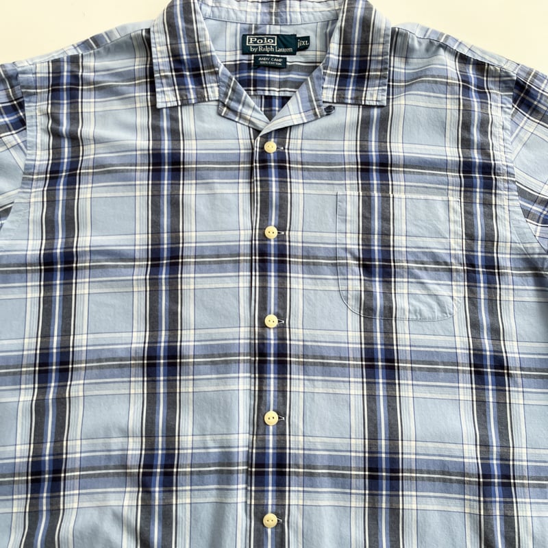 【極美品】90s ラルフローレン ANDY CAMP 半袖シャツ XL 90'S POLO by Ralph Lauren ANDY CAMP SHORT SLEEVE OPEN COLLAR