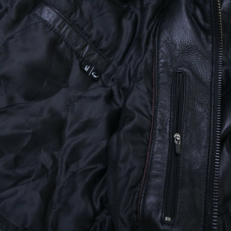 90s Dockers 襟レザー ドリズラージャケット ブルゾン ブラック　XL 90s Dockers 襟レザー ドリズラージャケット ブルゾン ブラック XL