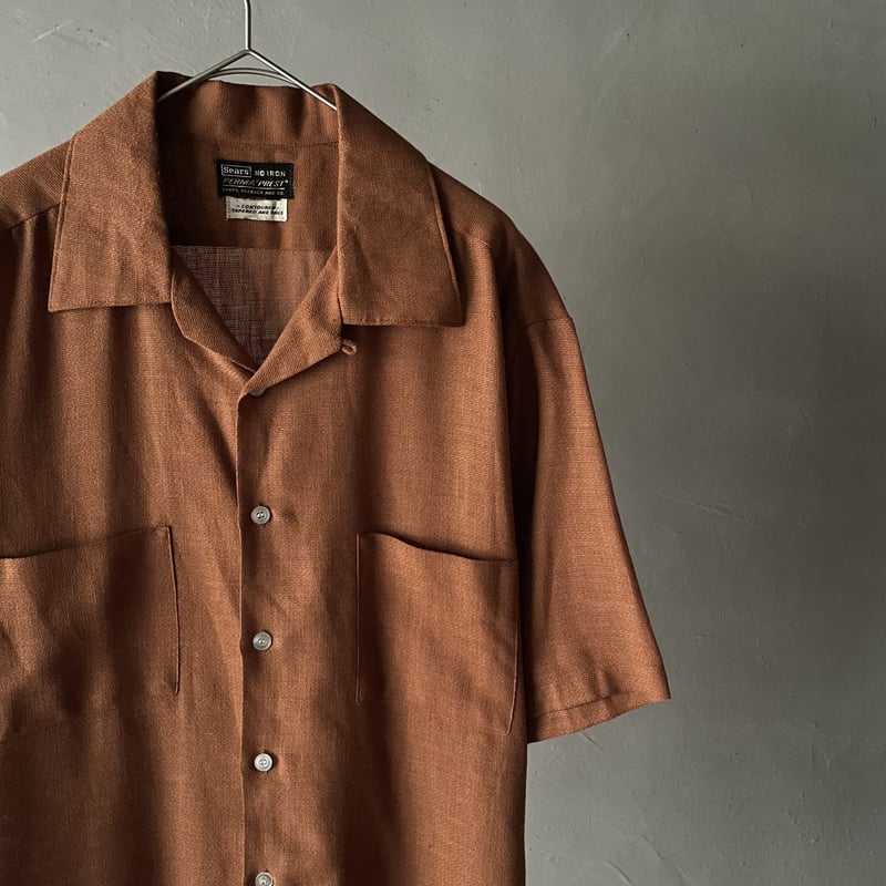 Vintage XL SEARS PERMA PREST シャツ Sears - PERMA PREST】ヴィンテージ オープンカラーシャツ