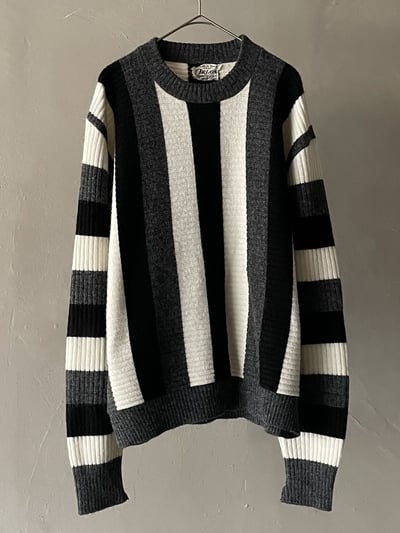 60年代 ニット(60s Stripe pattern acryl knit sweater)